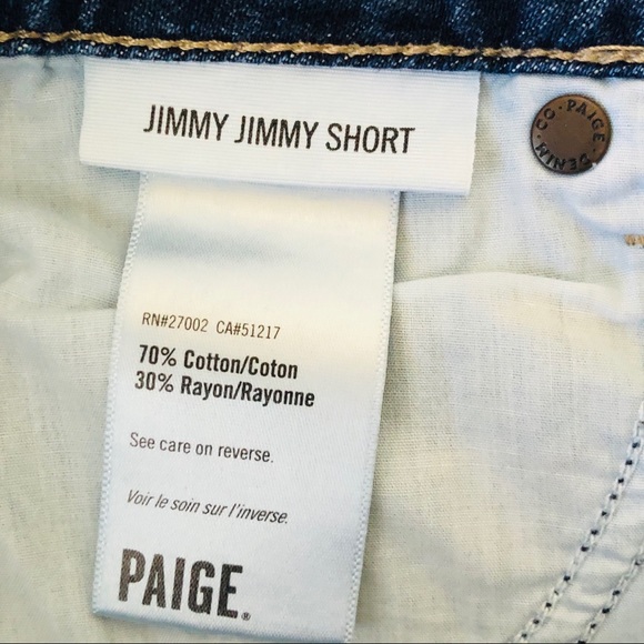 PAIGE Jimmy Jimmy distressed denim shorts Sz 26 - Picture 5 of 5
